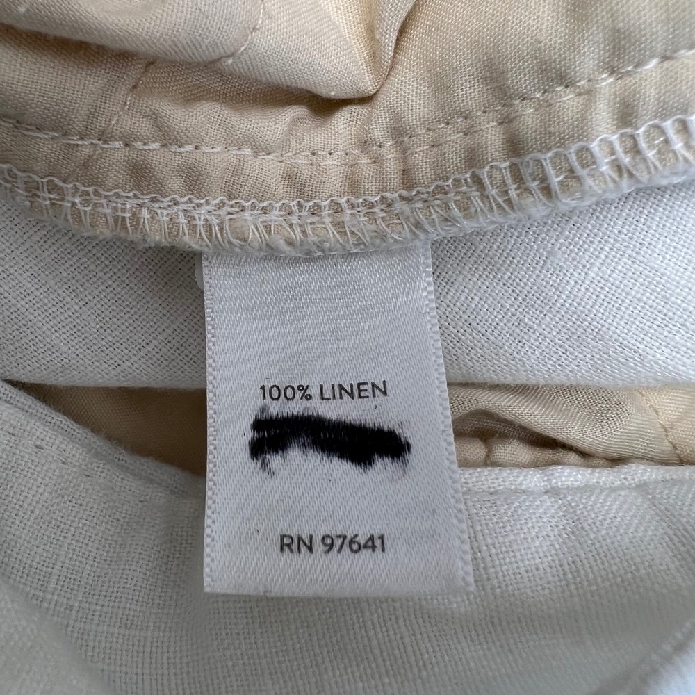 J. Jill Love Linen Cropped Pants Womens 3X White Wide Leg Side Zip Elastic Back - Picture 3 of 8